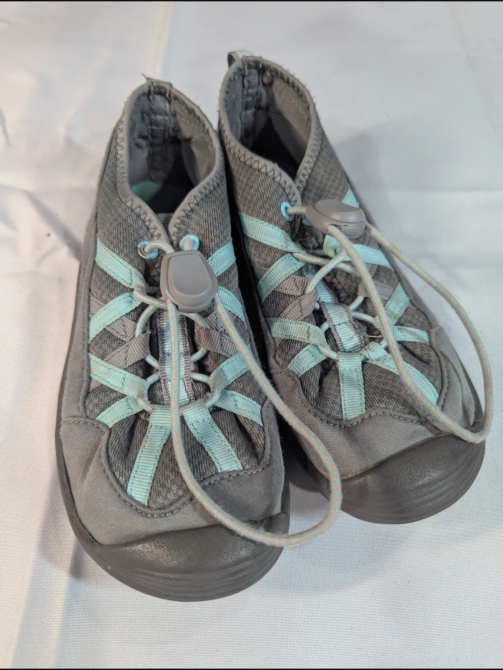 Merrell Kids Gray and Light Blue Elastic Lace Water Shoes